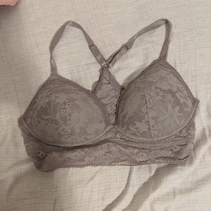 Victoria's Secret Lace Triangle Bralette Grey